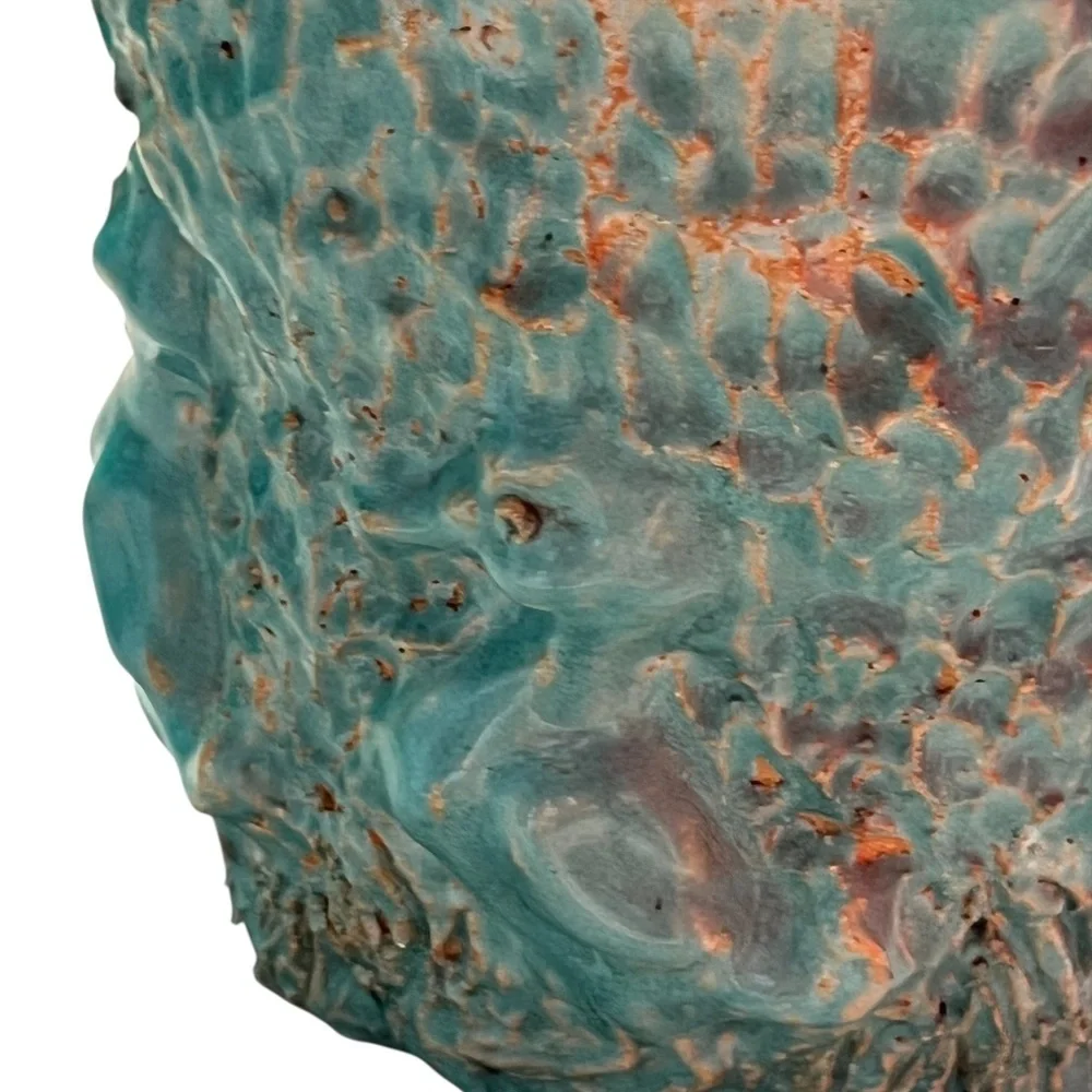 Handmade‎ Turquoise Clay Pottery Jar Decorated With Duck